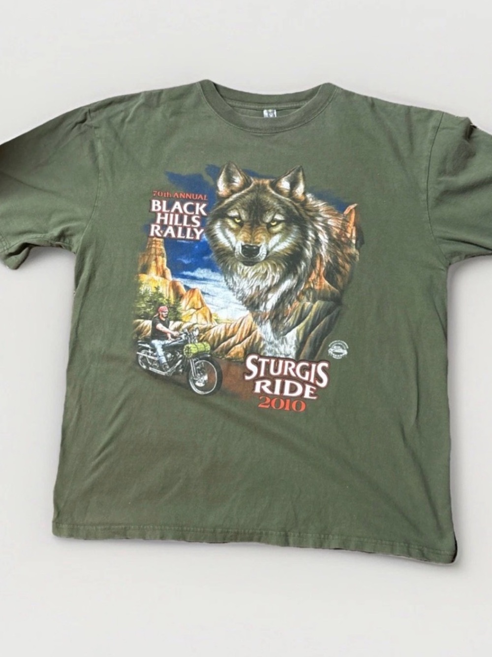 Sturgis 2010 XL Black Hills Rally 70th Anniversary T-Shirt Wolf Harley Davidson